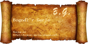 Bognár Gerle névjegykártya
